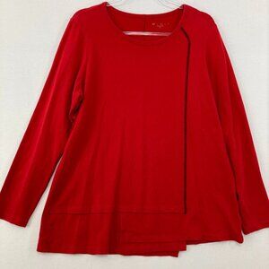 E.L.I size XL Red Pima Cotton Stretch Relaxed Contemporary Pima Cotton Top